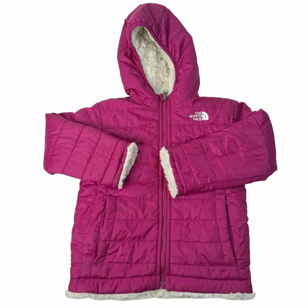 The North Face Toddler Girls Pink/Beige
 Reversible Puffer Jacket Size 4T